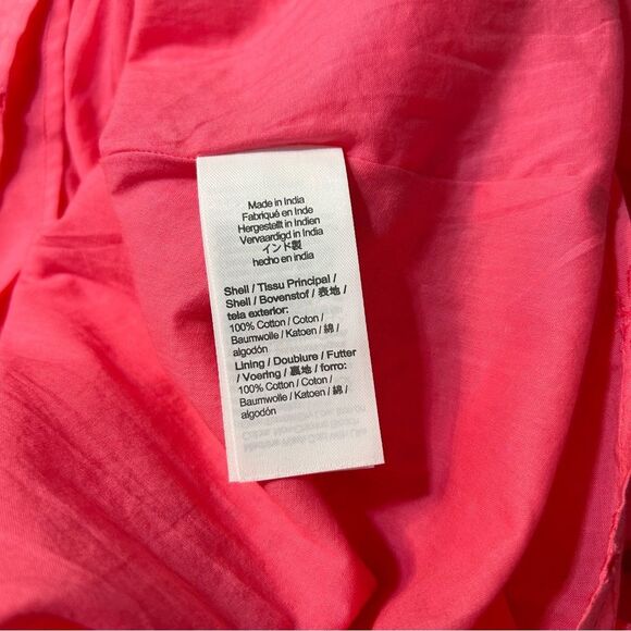 J. Crew Factory Cotton Eyelet Midi Dress Size 2 Hot Pink - Picture 11 of 11